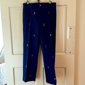 Vineyard Vines Classic Fit Club Pant Flag SKIER Embroidered Pants Boys Sz 18 NWT